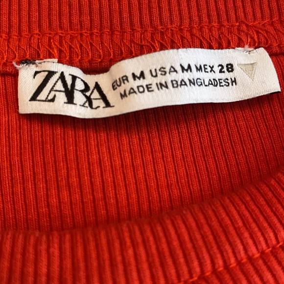ZARA Red Ribbed Shirt - Picture 2 of 3